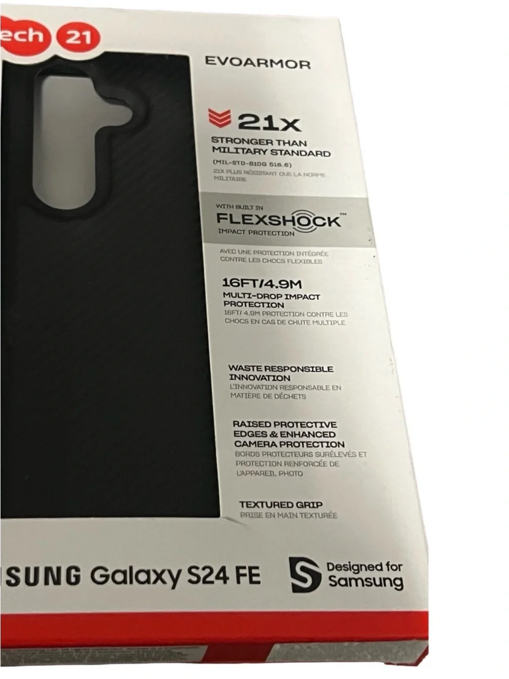 tech21 EvoArmor Black Protective Case for Samsung Galaxy S24 FE